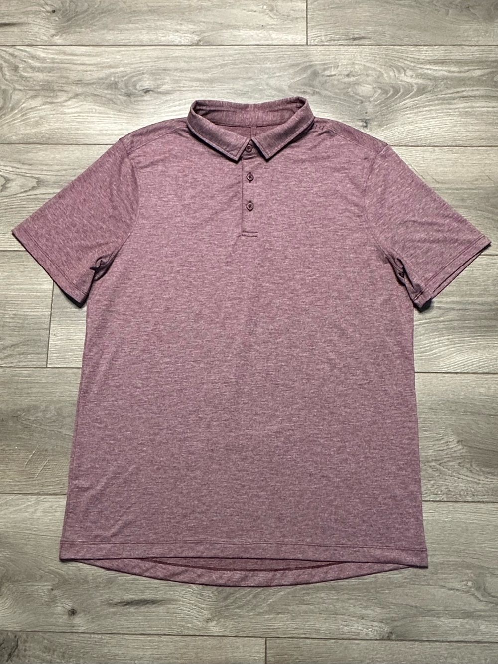 Lululemon Evolution Polo Short Sleeve Shirt Heathered Red Merlot Size Large